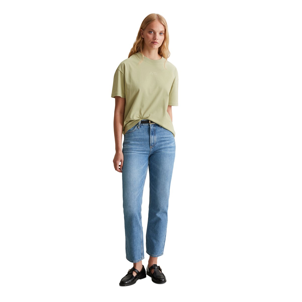 T-shirt de base relaxed en coton organique vert, MARC O’POLO DENIM