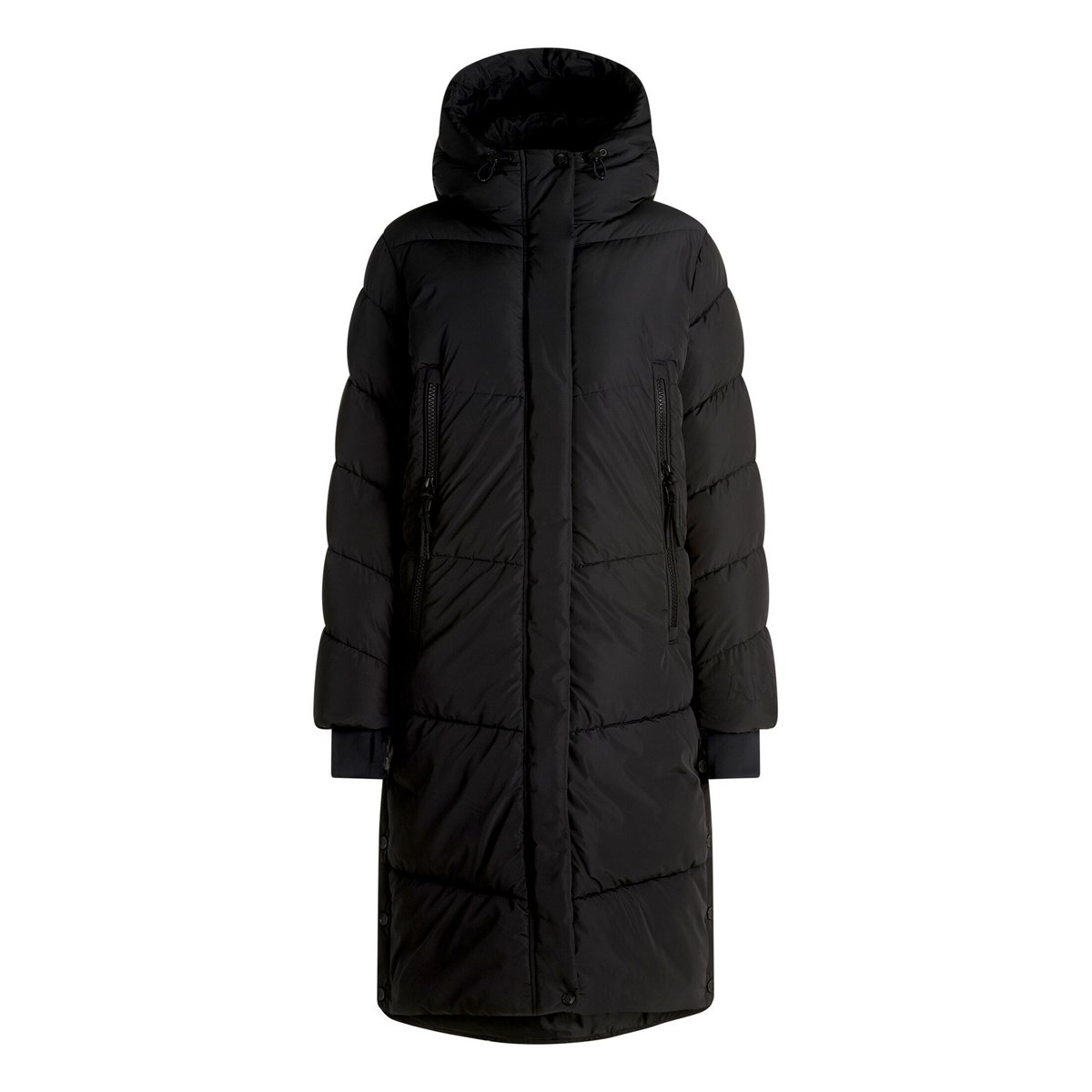 Manteau matelassé à capuche noir, AMBER & JUNE