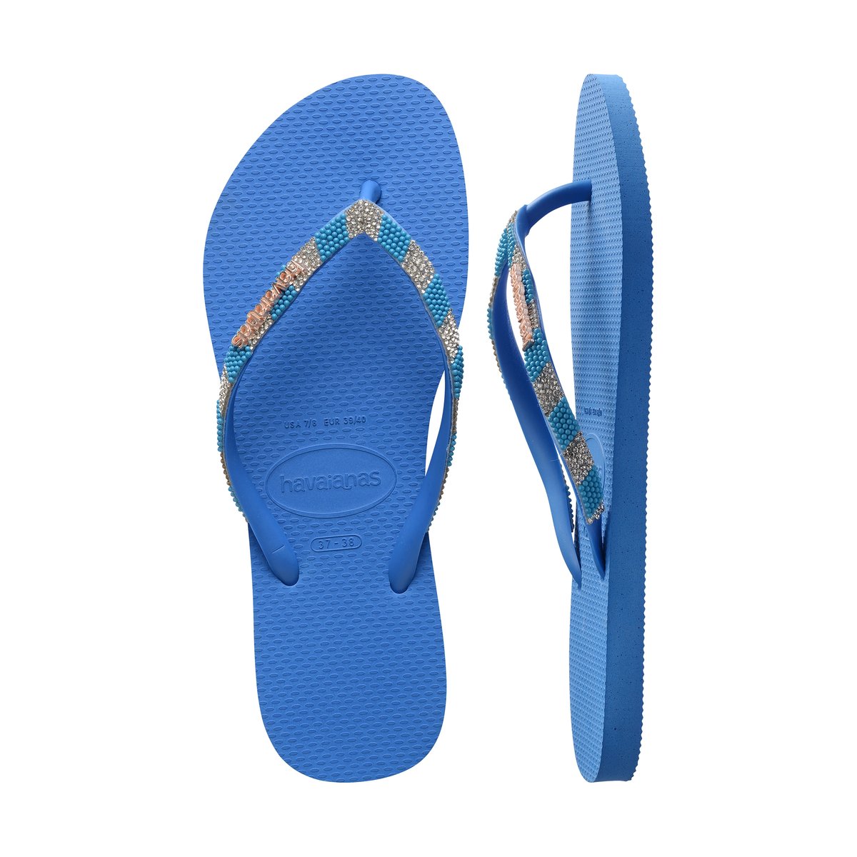 Tong à Enfiler Slim Glow Fc bleu brillant, HAVAIANAS