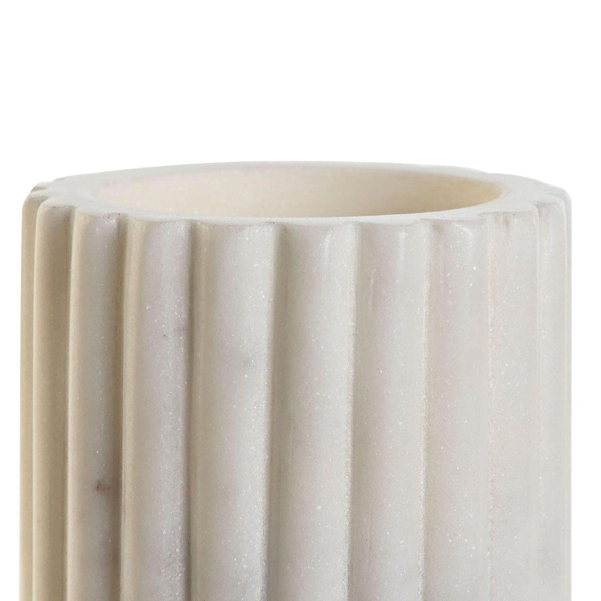 Porte brosse à dents en marbre blanc 8x8x10cm blanc, WADIGA