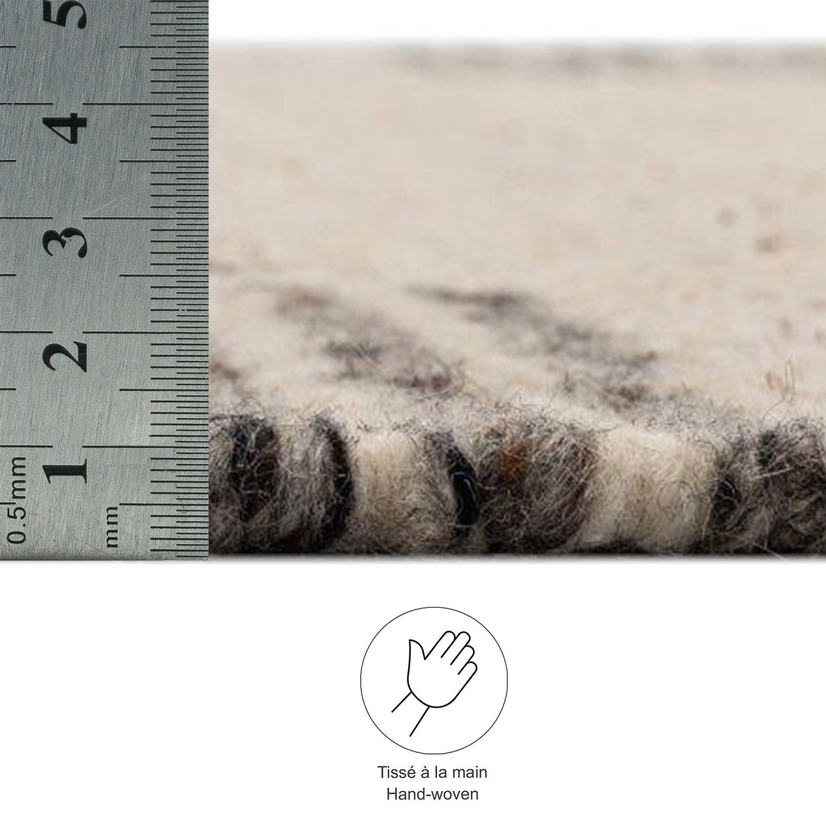Tapis de salon en laine tissé main - EHRWALD beige multi, THEKO