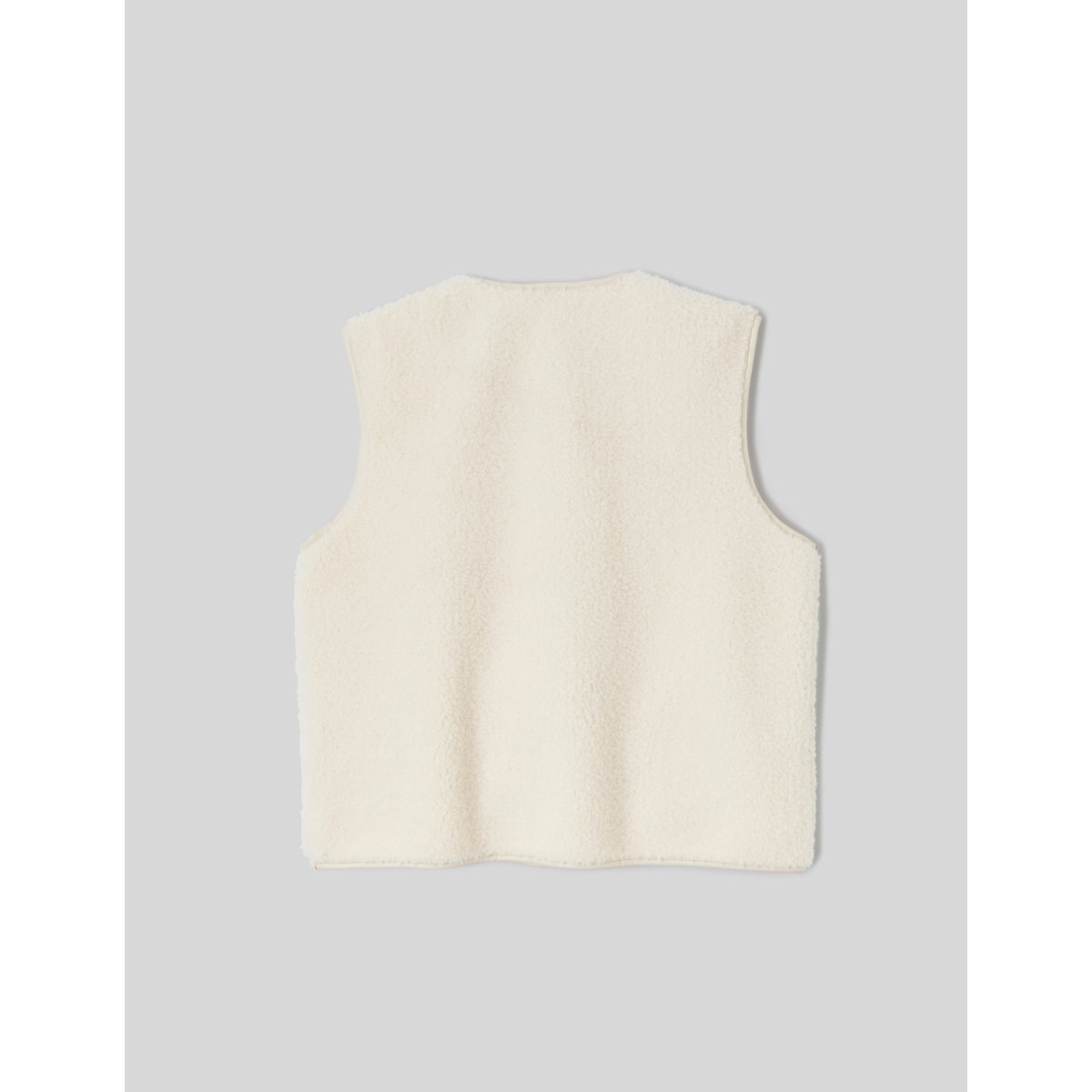 Gilet sans manches sherpa blanc écru, BZB