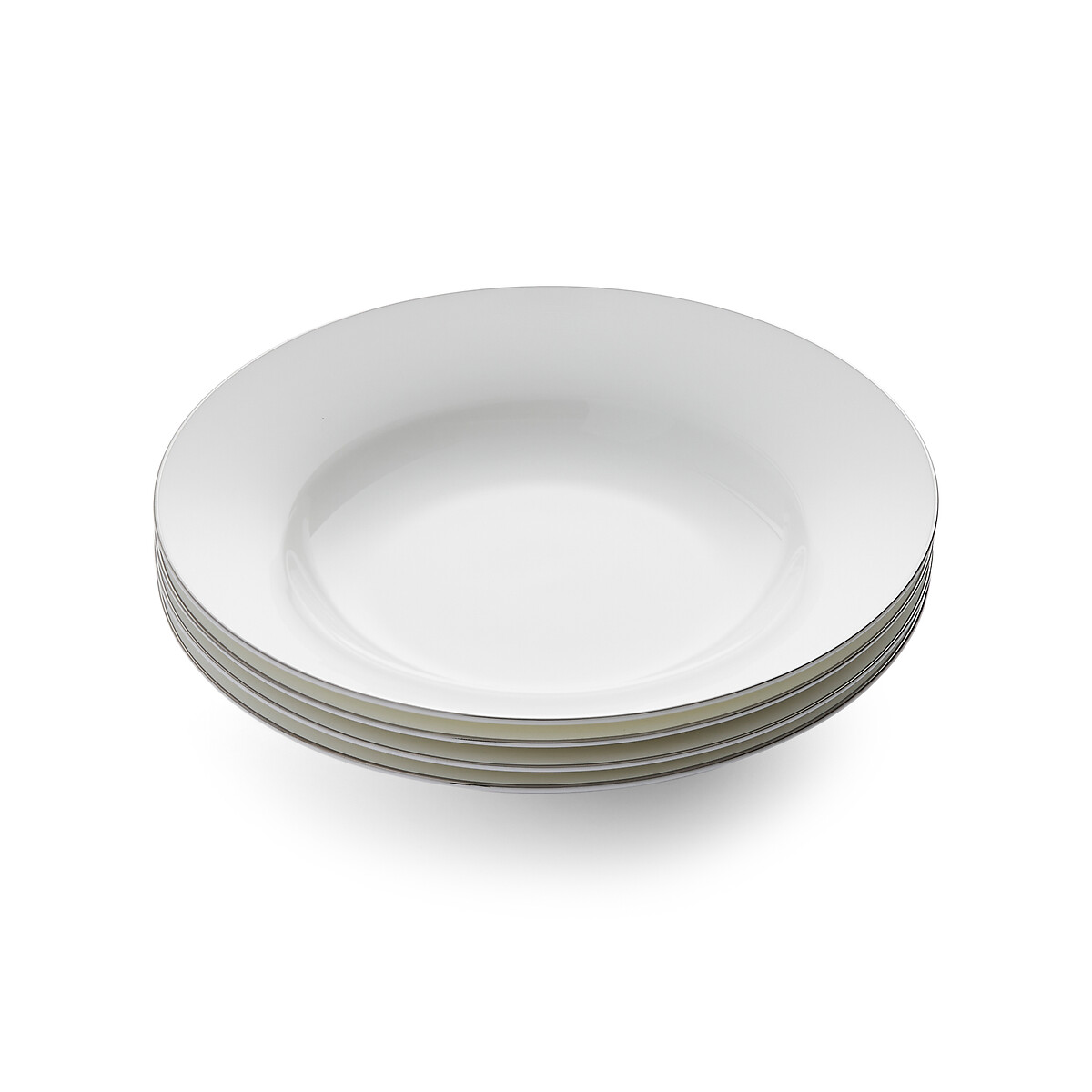 Set of 4 Serendipity Platinum Soup Plates white, ROYAL WORCESTER