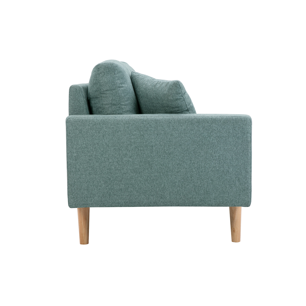 Méridienne scandinave L190 cm pieds bois clair BERTILLE vert, MILIBOO