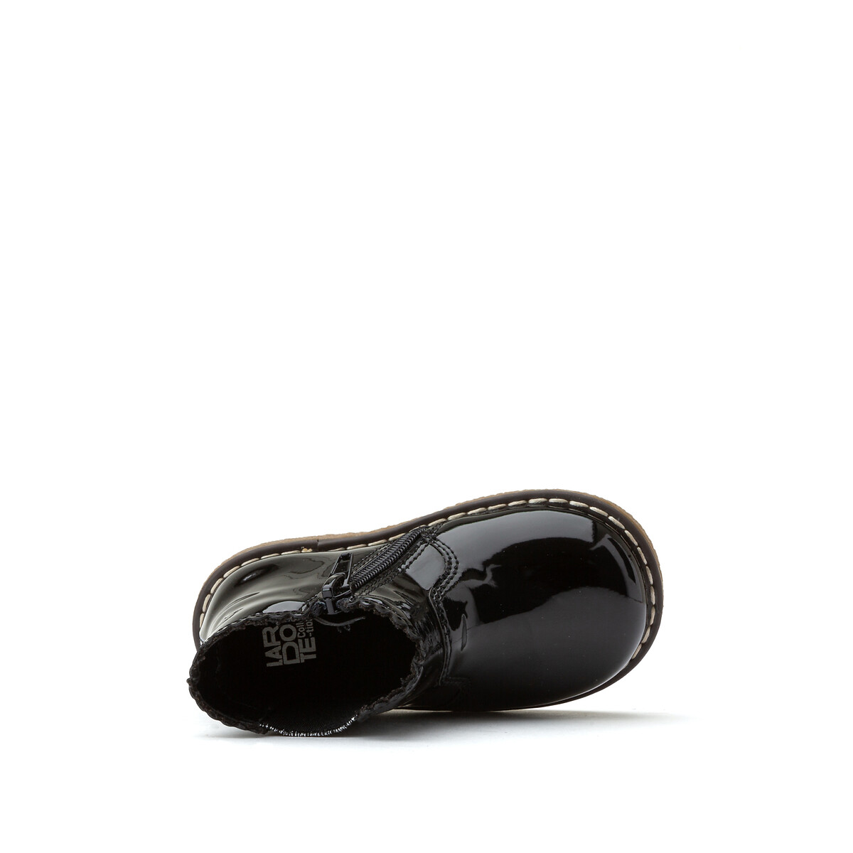Gelakte bottines met rits zwart, LA REDOUTE COLLECTIONS