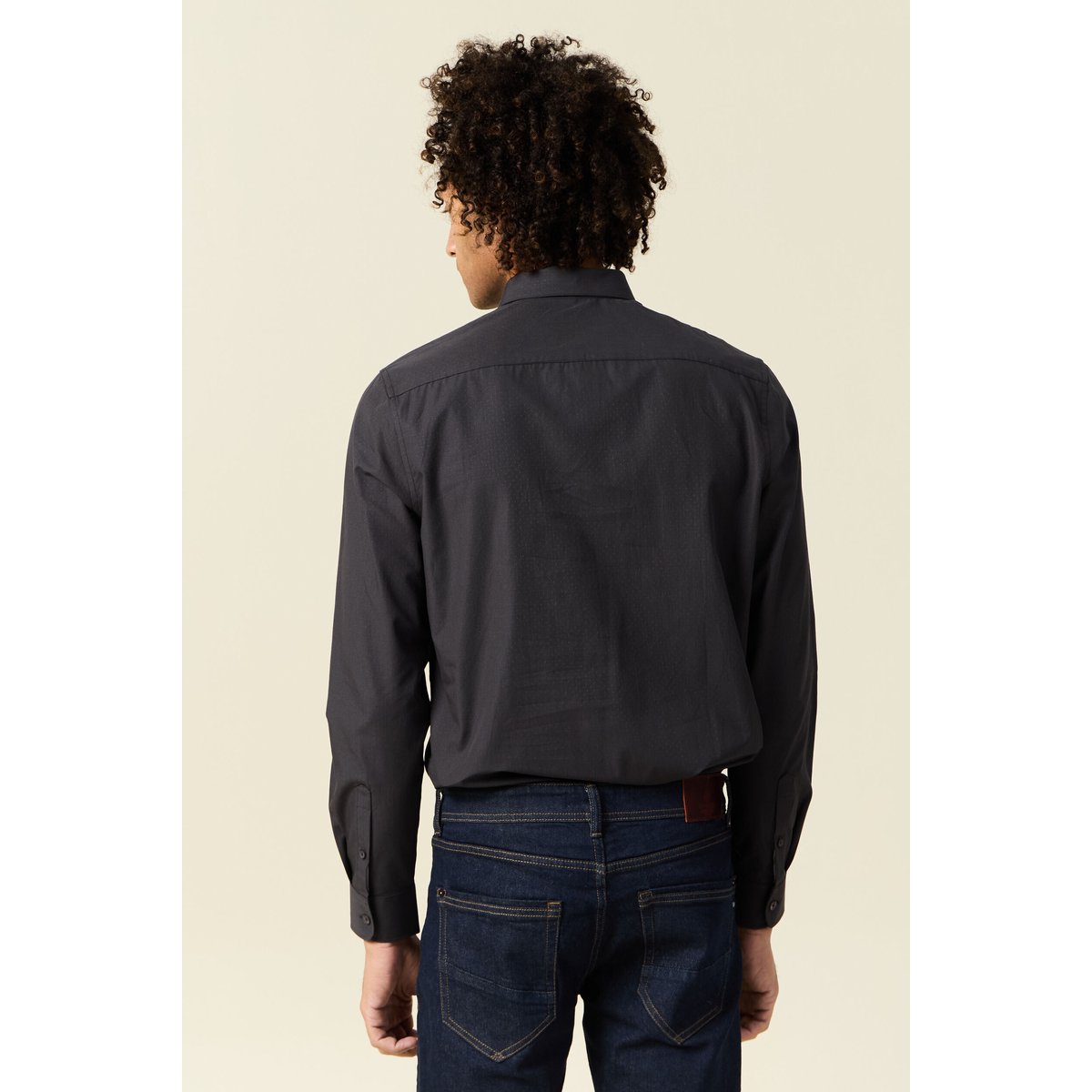 Chemise manches longues gris foncé, BONOBO