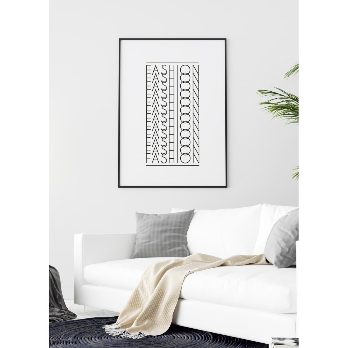 Affiche 'Fashion' blanc, L'AFFICHERIE