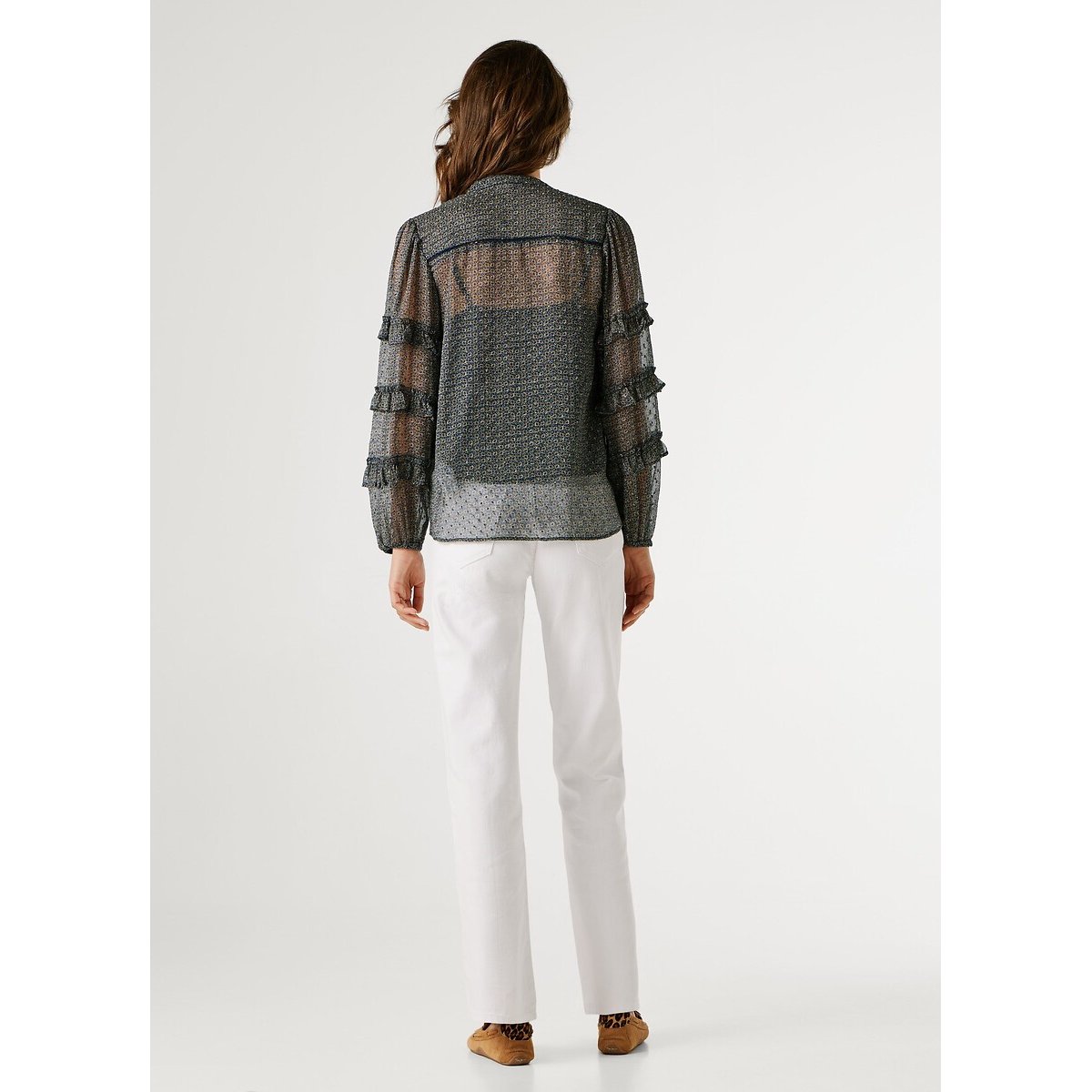 Printed Long Sleeve Blouse blue print, PEPE JEANS
