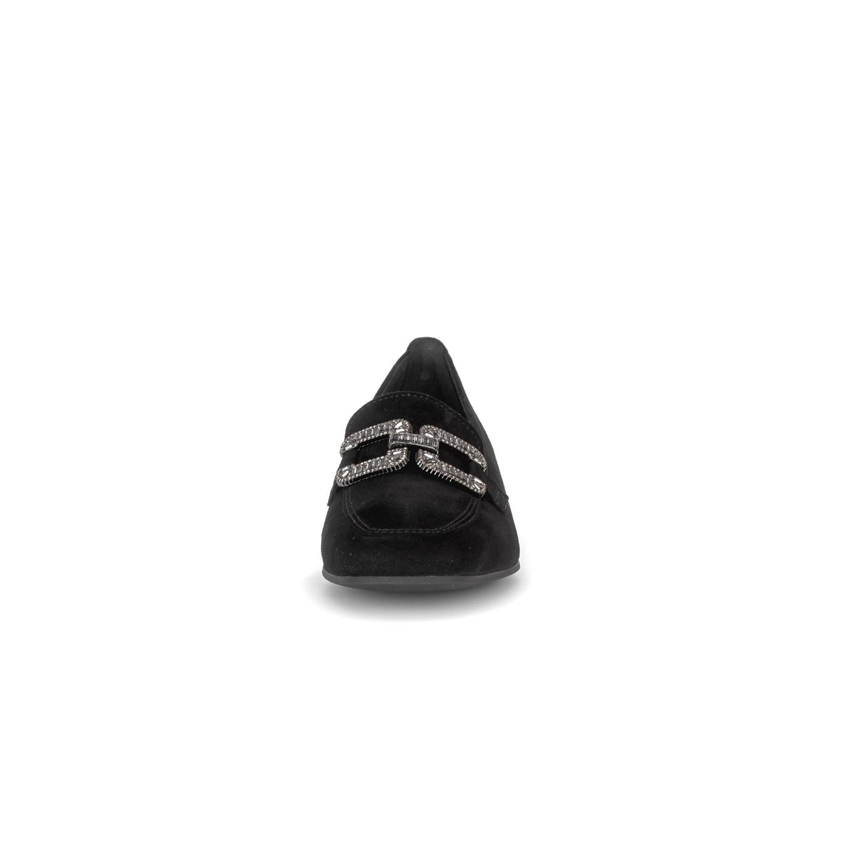 Mocassins en cuir à talon décroché noir velours, GABOR