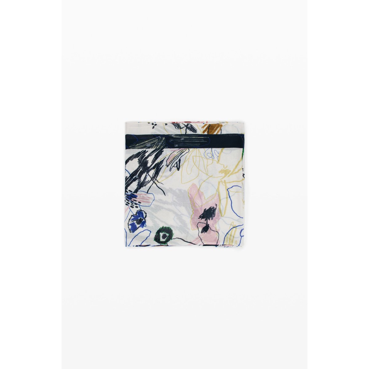 Foulard rectangulaire à motifs blanc, DESIGUAL