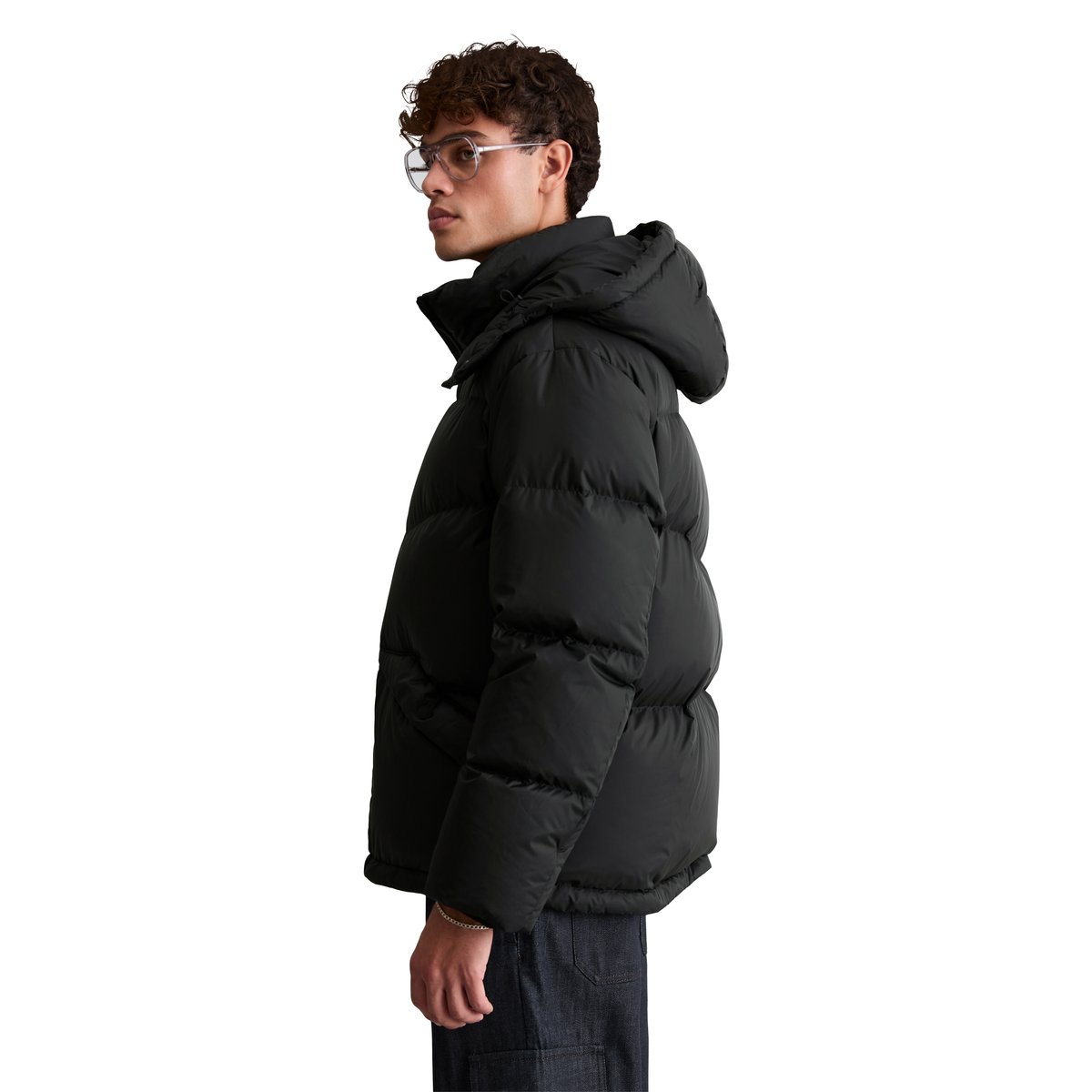Doudoune coupe classique avec capuche amovible noir, MARC O’POLO DENIM