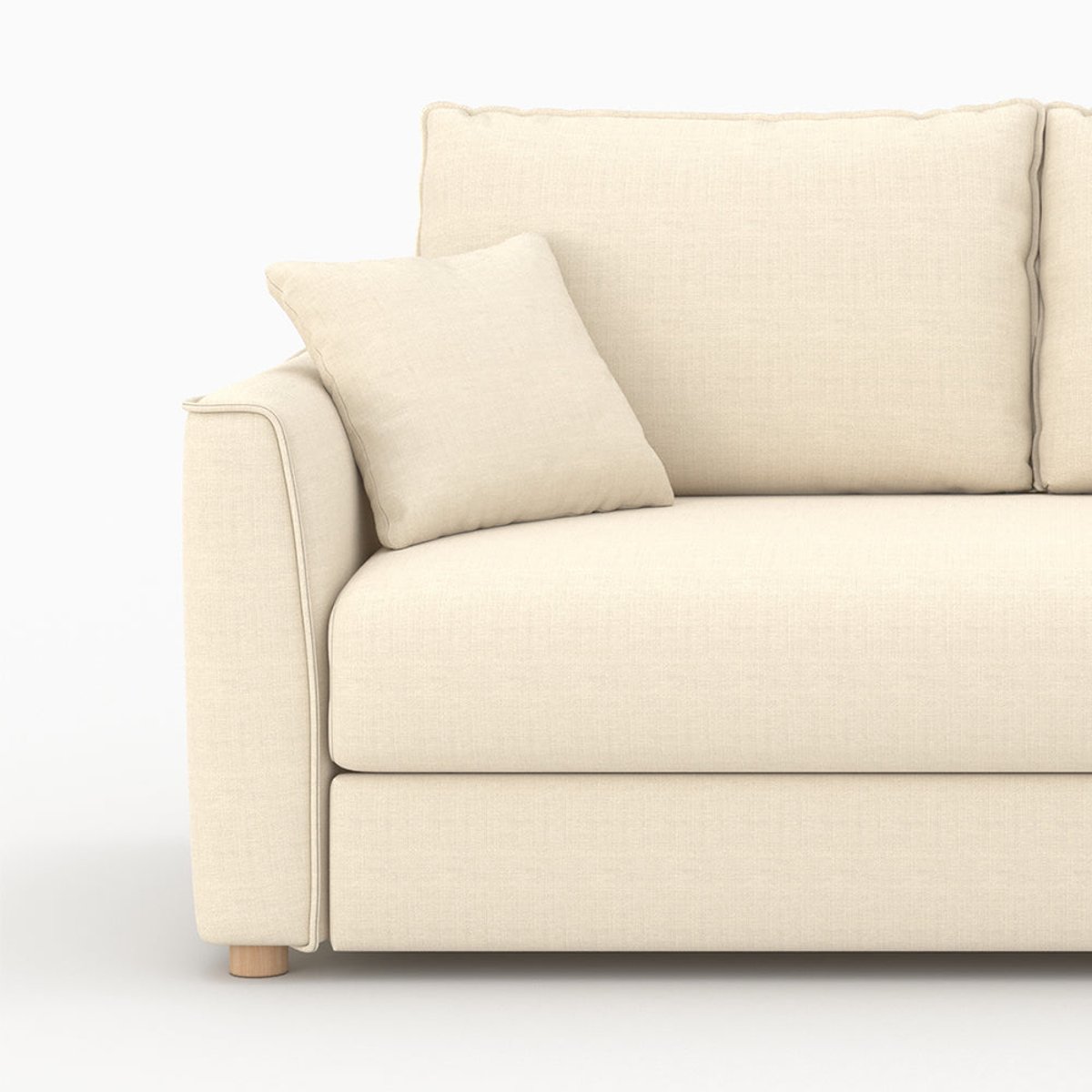 Canapé convertible en tissu texturé - OLYMPE beige, MAISON PAVANE