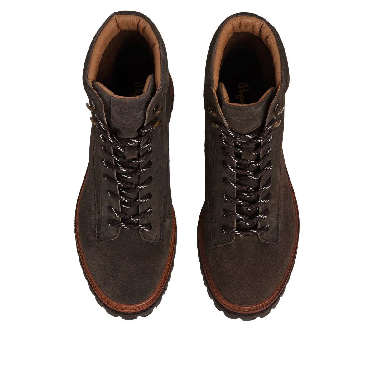 Bottes En Daim Avec Fermeture À Lacets brun foncé, PEPE JEANS