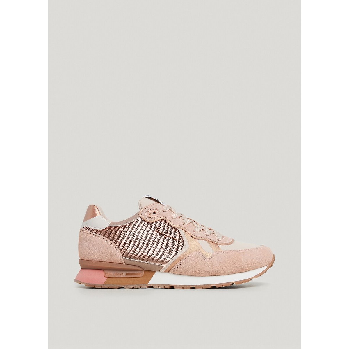 Baskets basses Brit Sequins rose, PEPE JEANS