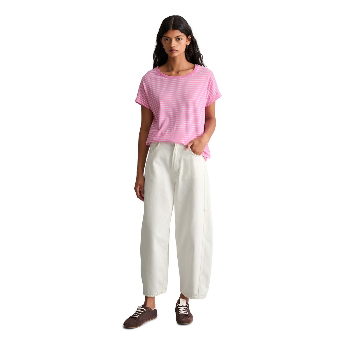 T-shirt regular en single jersey doux rose pale, MARC O’POLO DENIM