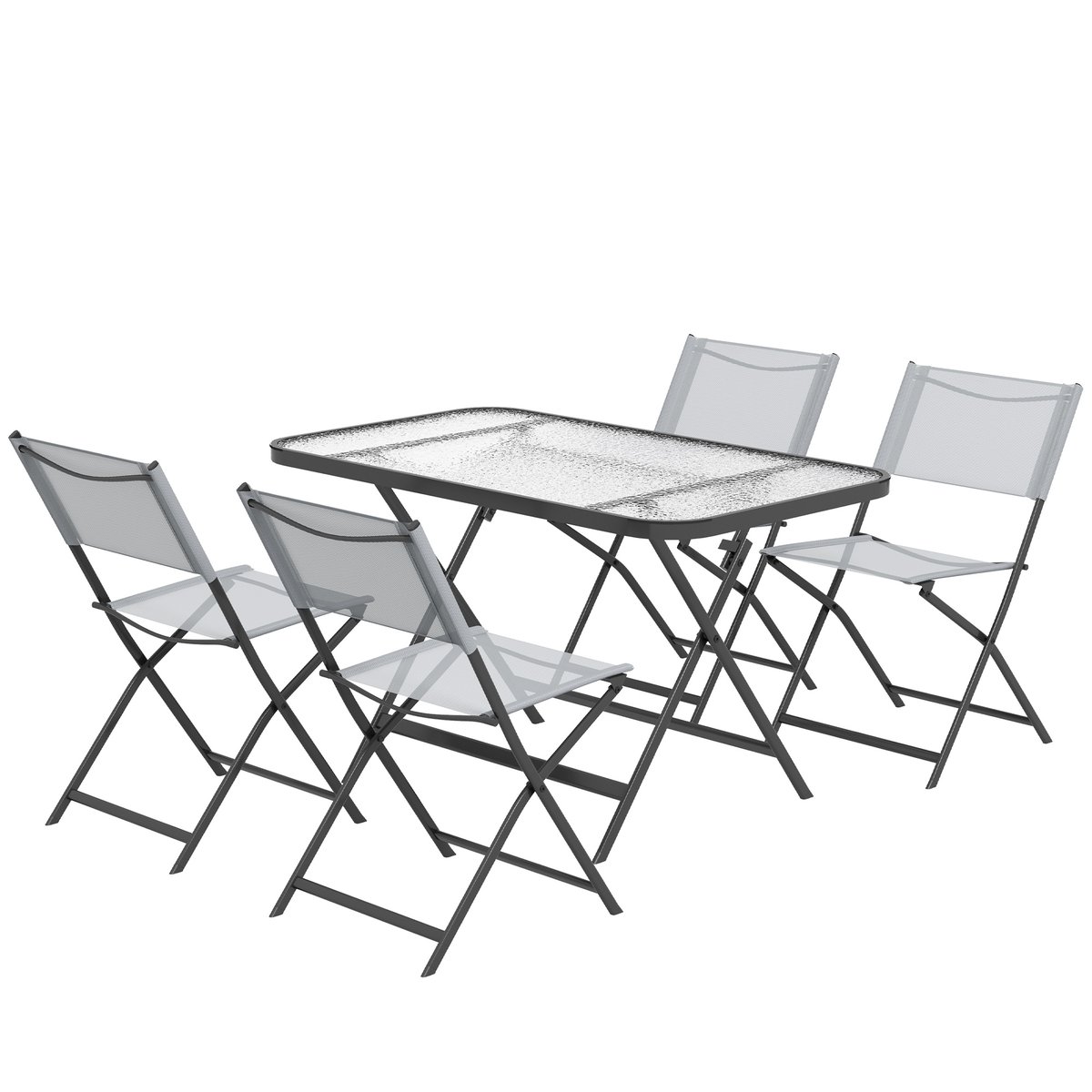 Ensemble de salon de jardin Métal Gris gris, OUTSUNNY