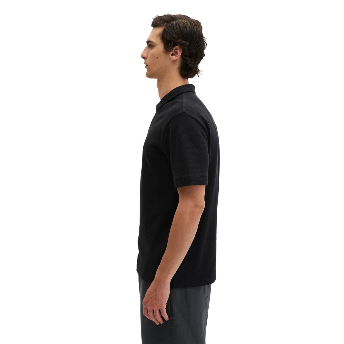DfC Polo Jersey regular avec une structure fine noir, MARC O'POLO