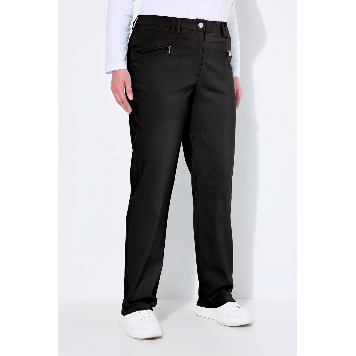 Pantalon Mary en bengalie noir, ULLA POPKEN