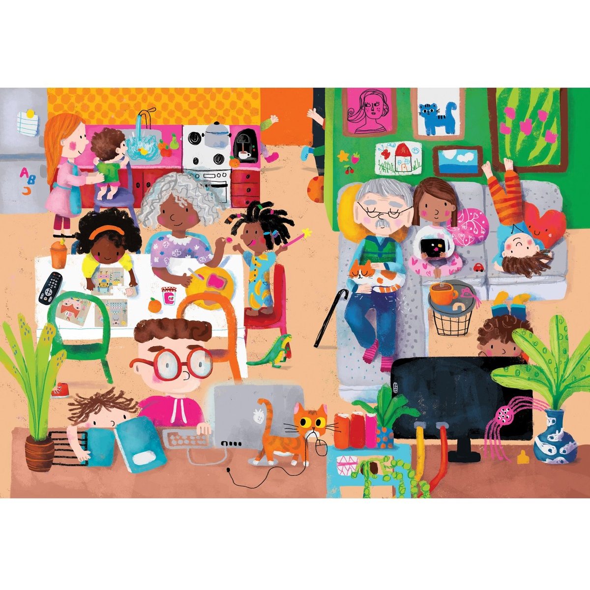 Livre puzzles en bois jaune (les activités), VILAC