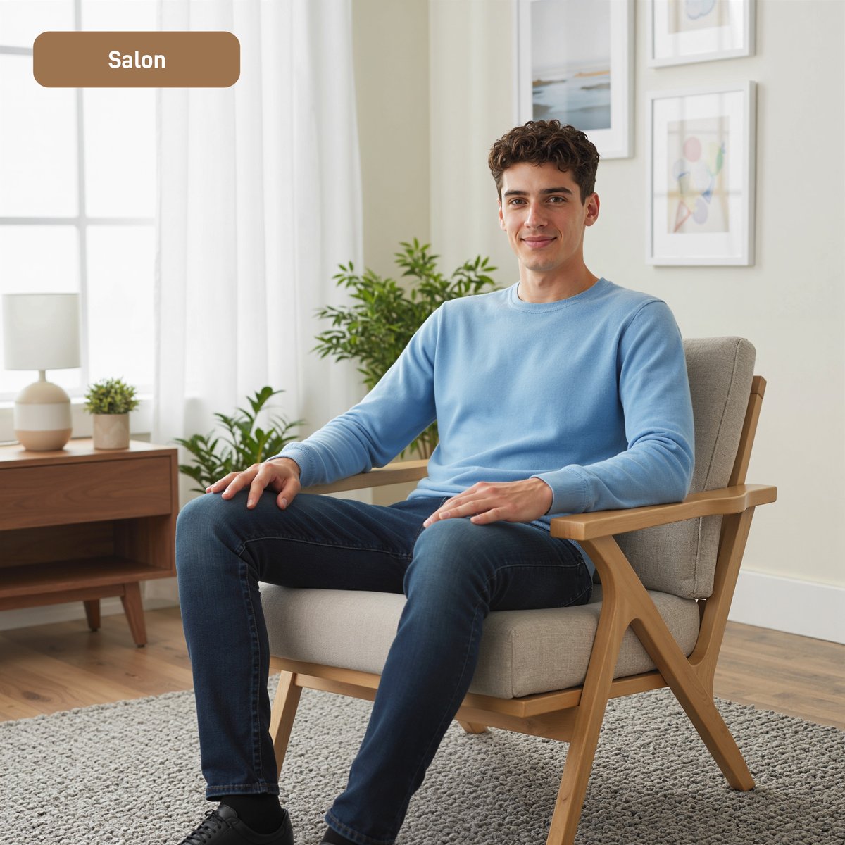Accent Chair Lin (100% polyester) Beige beige, HOMCOM