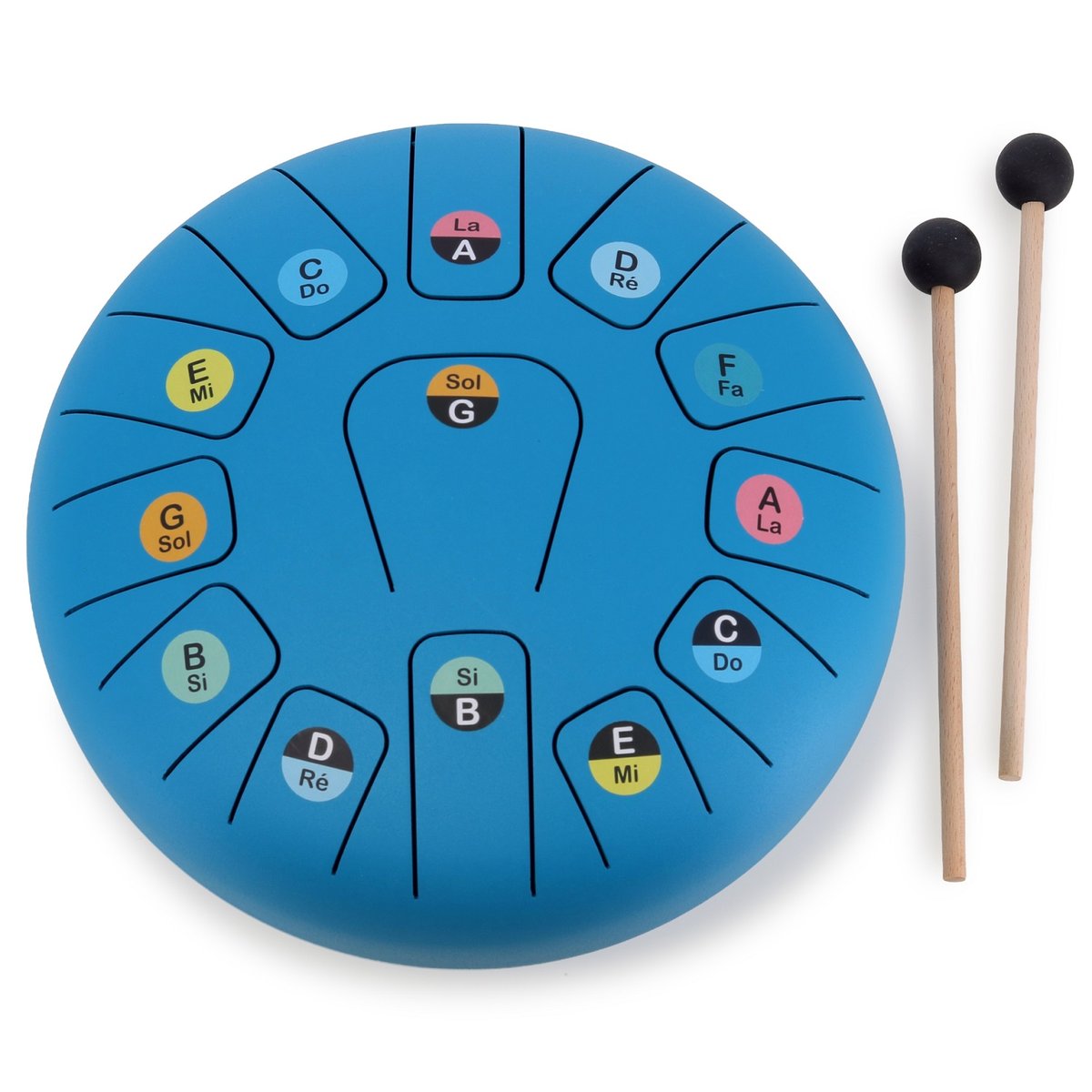 Tongue Drum en métal 13 notes bleu, VILAC