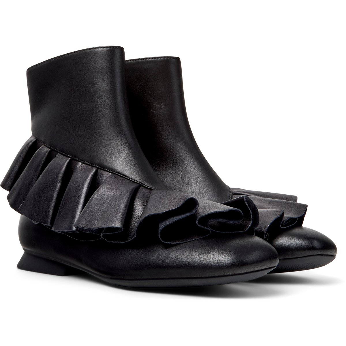 Bottines Cuir daim CASI MYRA noir, CAMPER