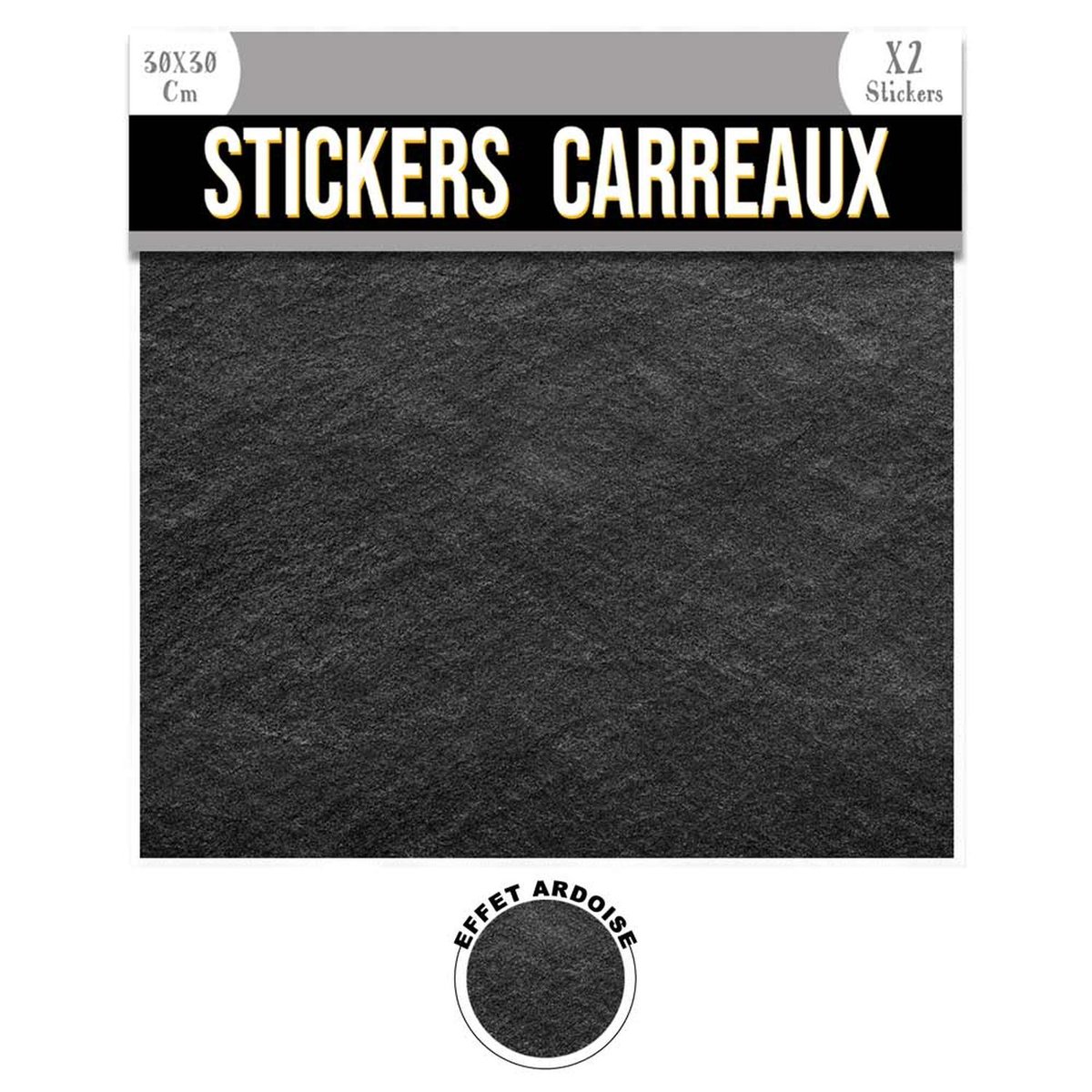 Ensemble de 2 stickers carrés effet ardoise noir, TOILINUX