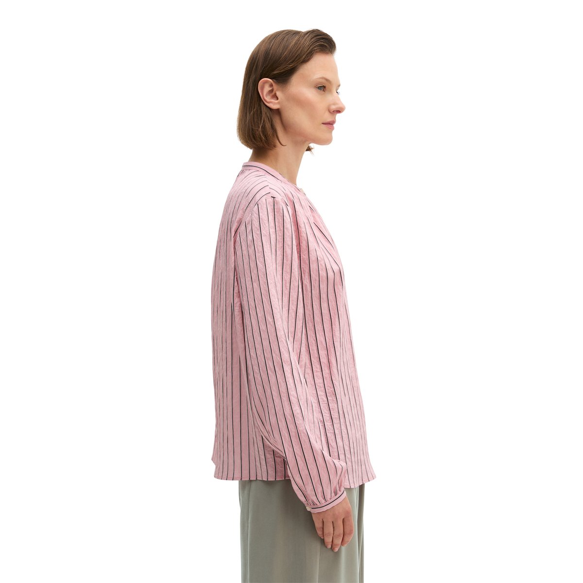 Chemisier à rayures, coupe classique en mélange de modal rose bonbon, MARC O'POLO