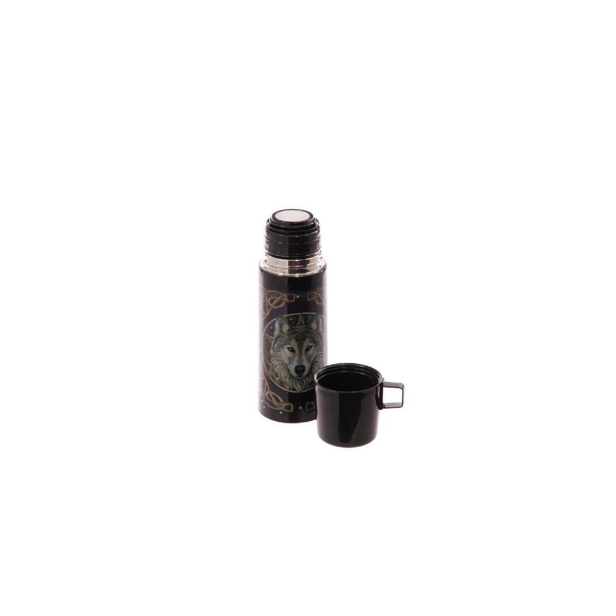 Thermos Loup par Lisa Parker 350ml 21 cm noir, EDEN