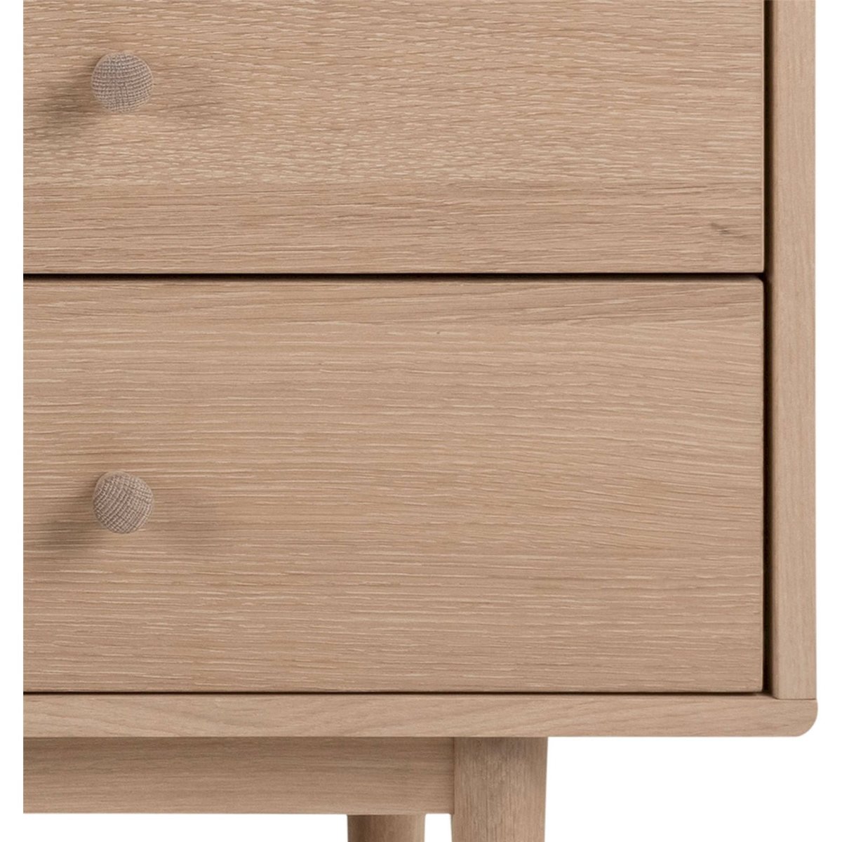 Commode style scandinave collection DORCHIS chêne clair pigmenté blanc, RECOLLECTION