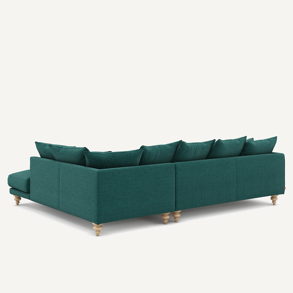 Canapé d'angle, en toile jaspée, LAZARE vert de minuit, AM.PM