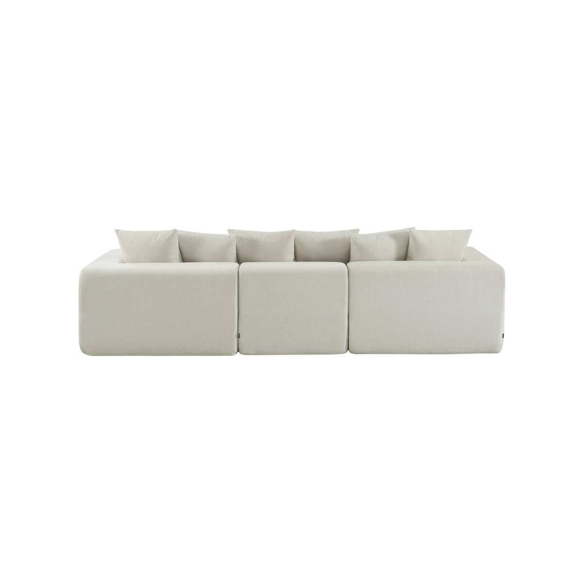 Canapé compressé modulable tissu chenille 4 places MOVI blanc, SWEEEK