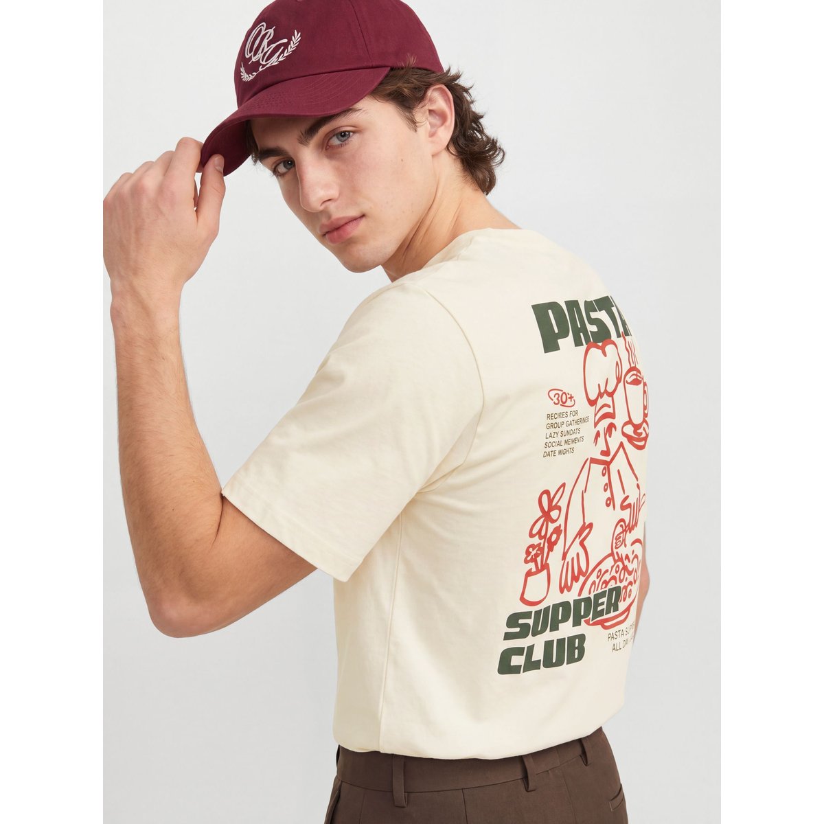 T-Shirt antique white, JACK & JONES