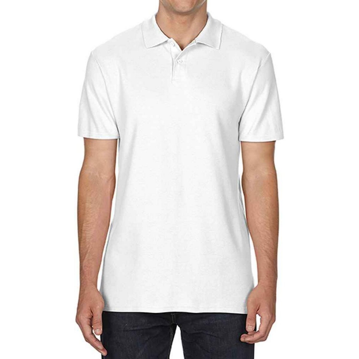 Polo manches courtes gris chiné, GILDAN