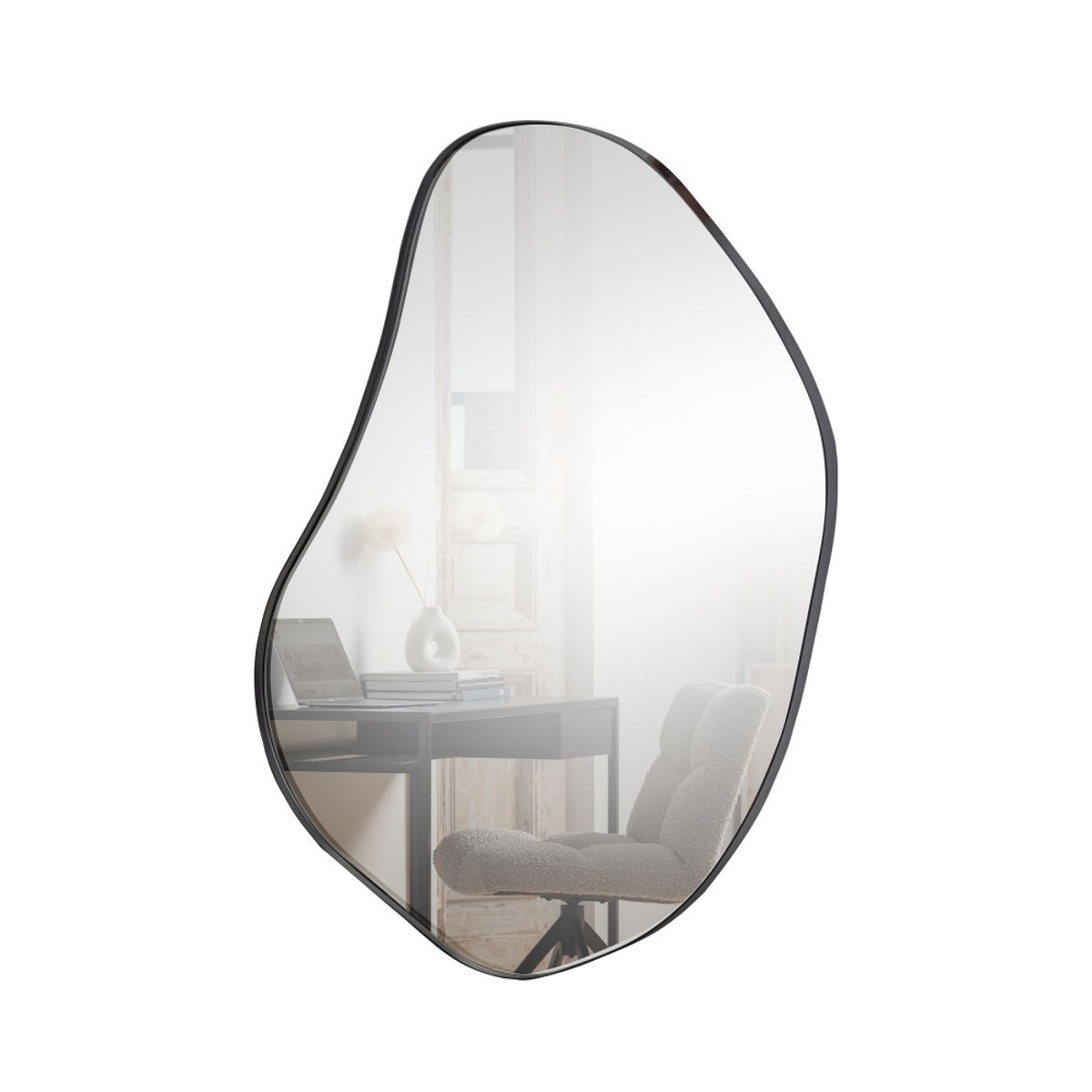 Miroir de forme organique 100x70cm- ROMEE noir, WOOOD