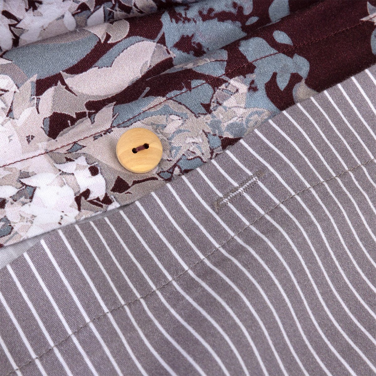 Housse de couette en satin de coton lavé, L OMBRE multicolore, LACOSTE HOME