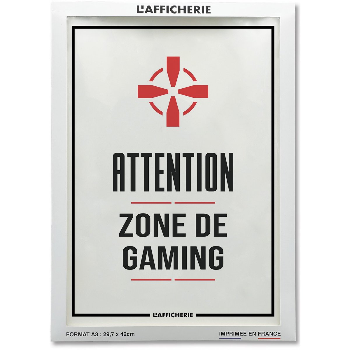 Affiche Zone de Gaming blanc, L'AFFICHERIE