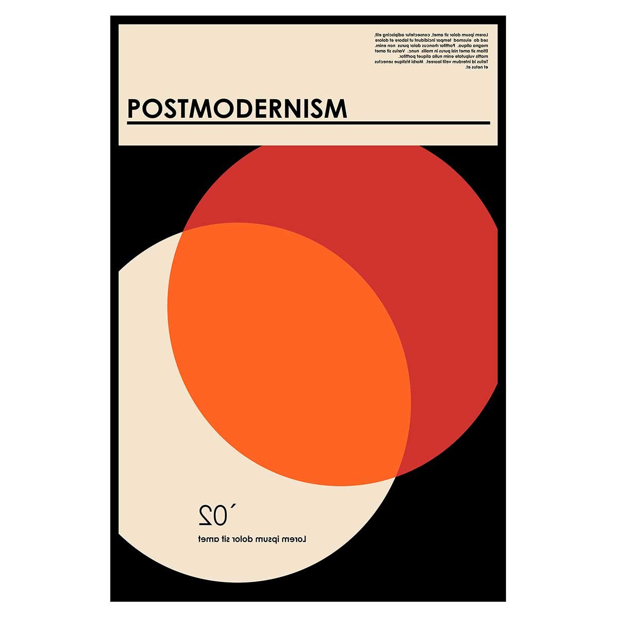 Affiche encadrée géométrique cercles modernes colorés affiche + cadre en métal - noir, HEXOA