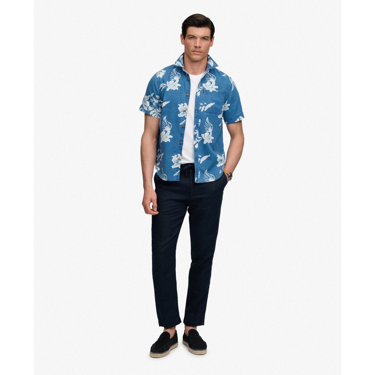 Chemise à manches courtes Vintage Loom indigo chrissy délavé, SUPERDRY