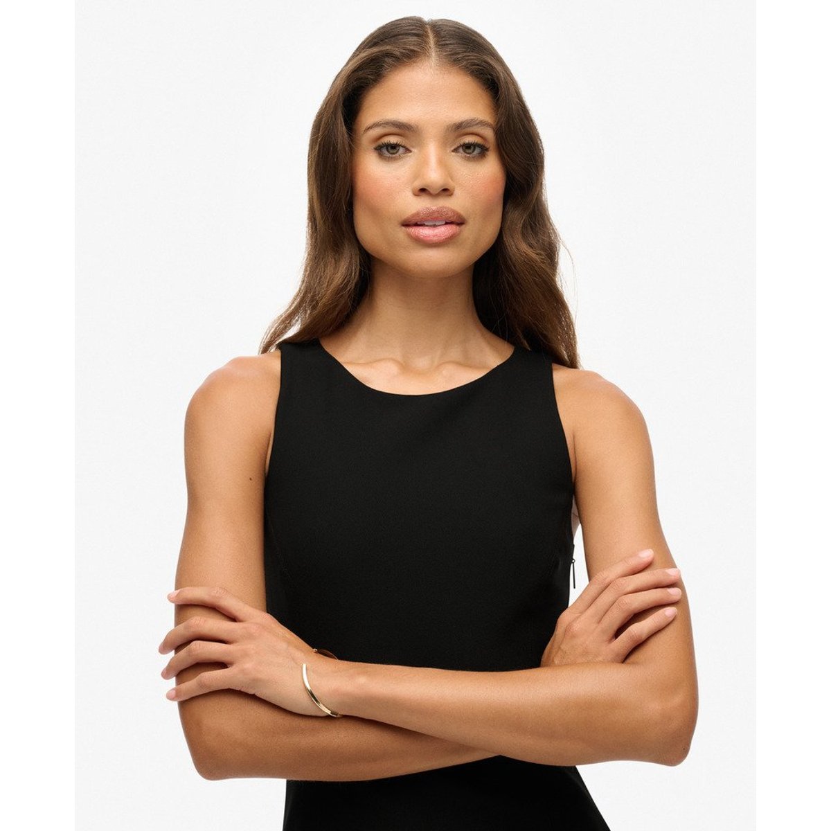 Robe Longue Dos Ouvert noir, SUPERDRY