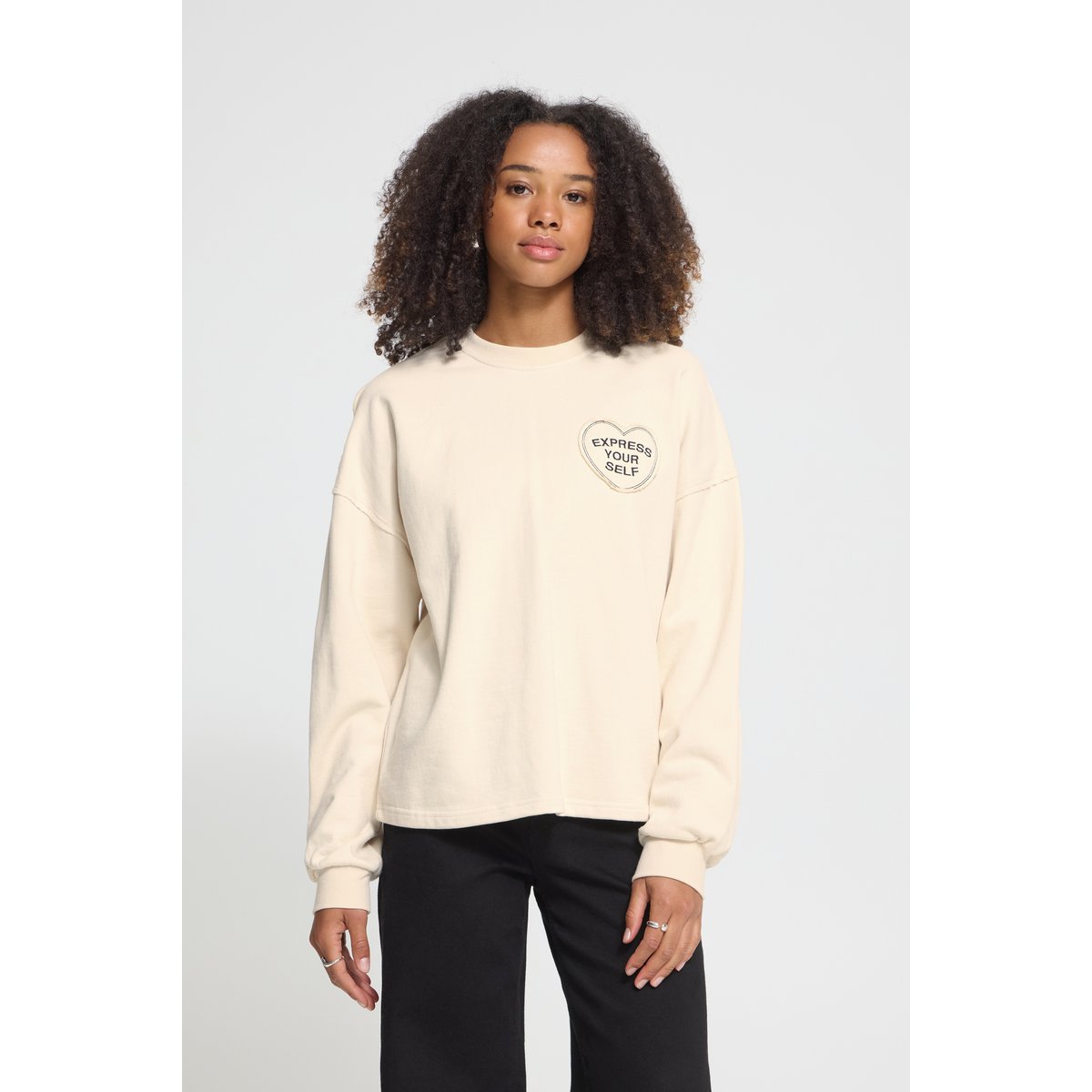 Sweatshirt blanc noir birch/meteorite, ICHI