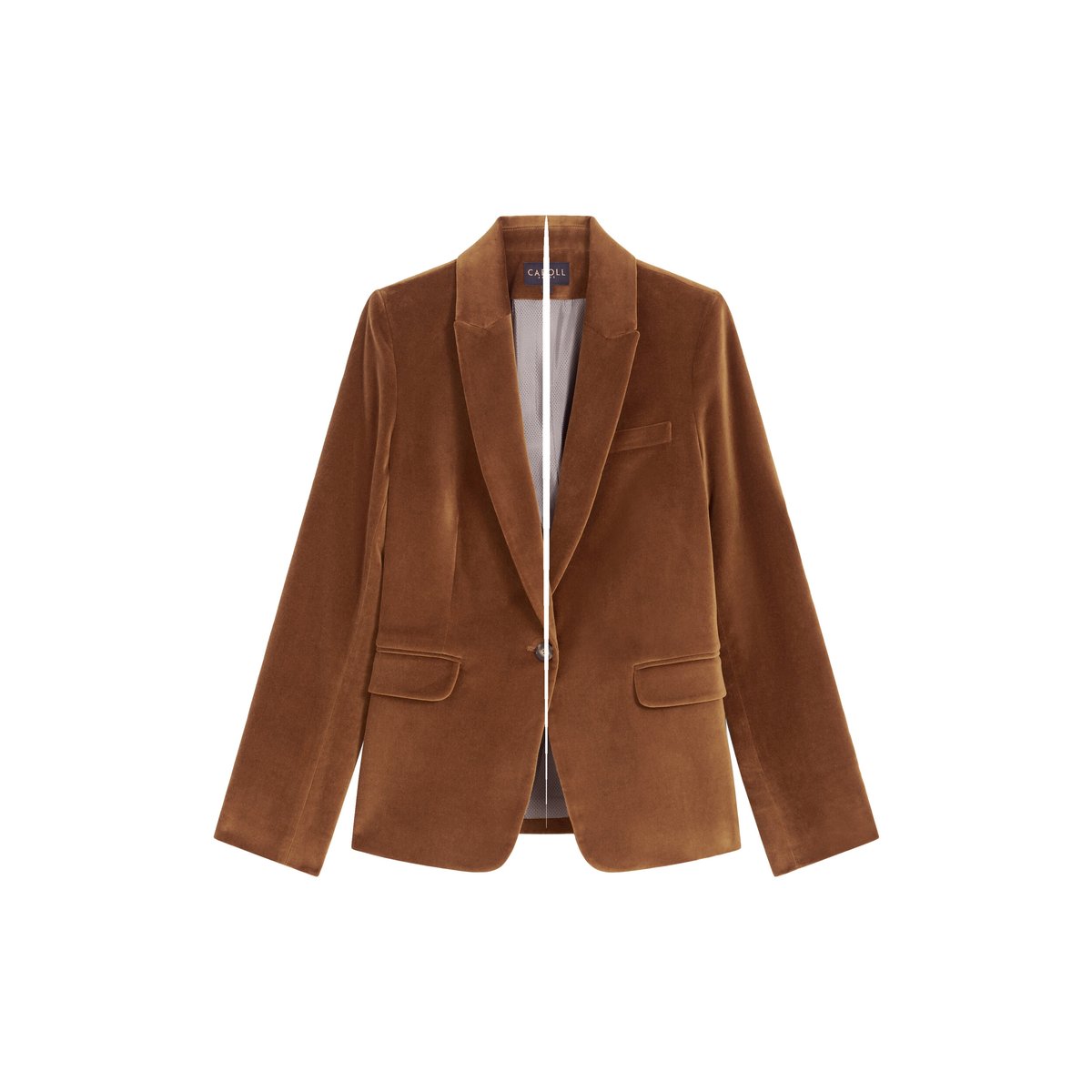 Veste cintrée en velours AURORA taupe, CAROLL