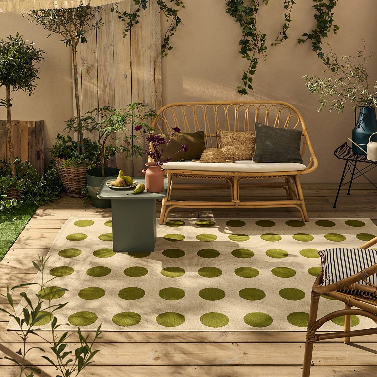 Tapis extérieur à pois RIVIERA crème, NAZAR RUGS