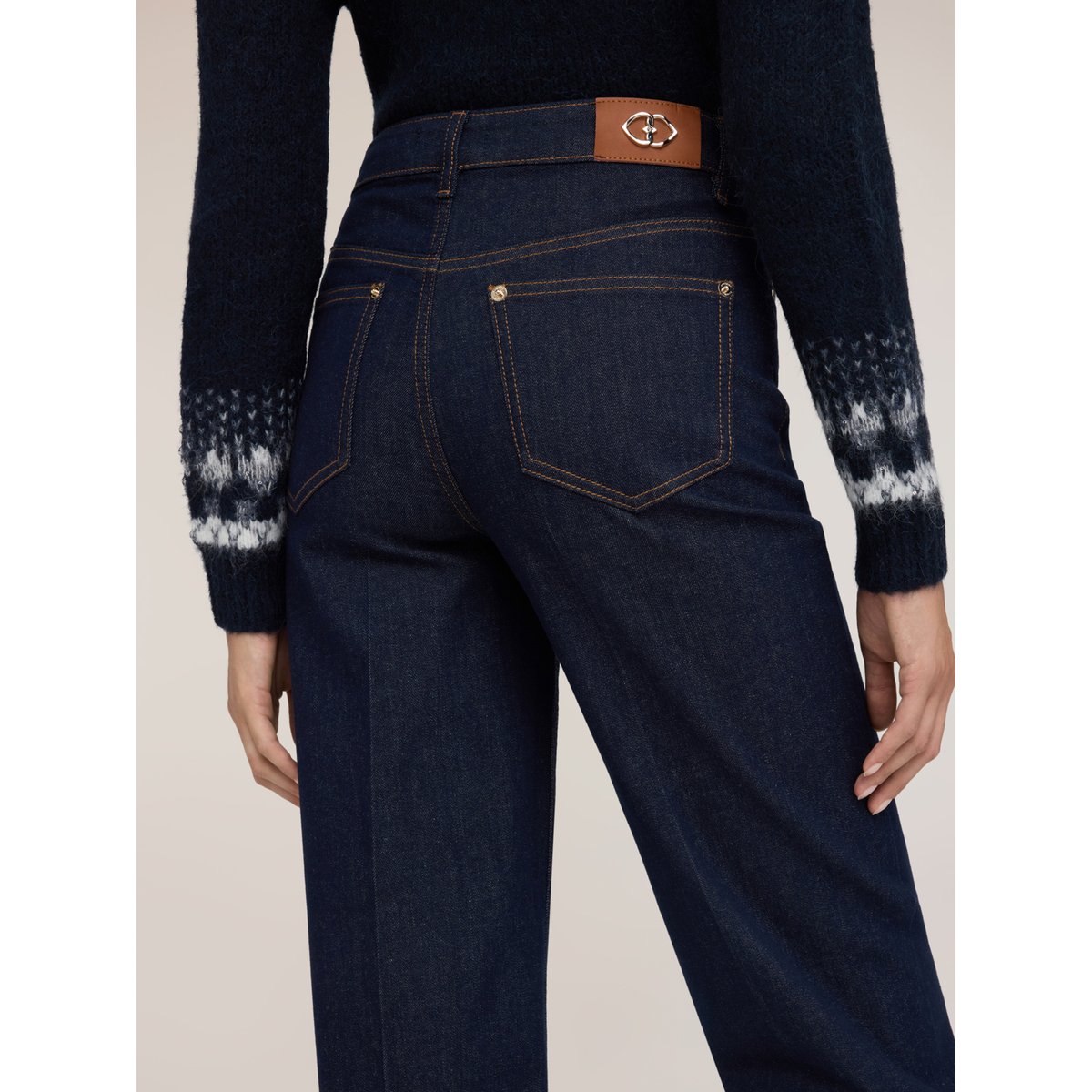 Jean large taille haute bleu, MOTIVI