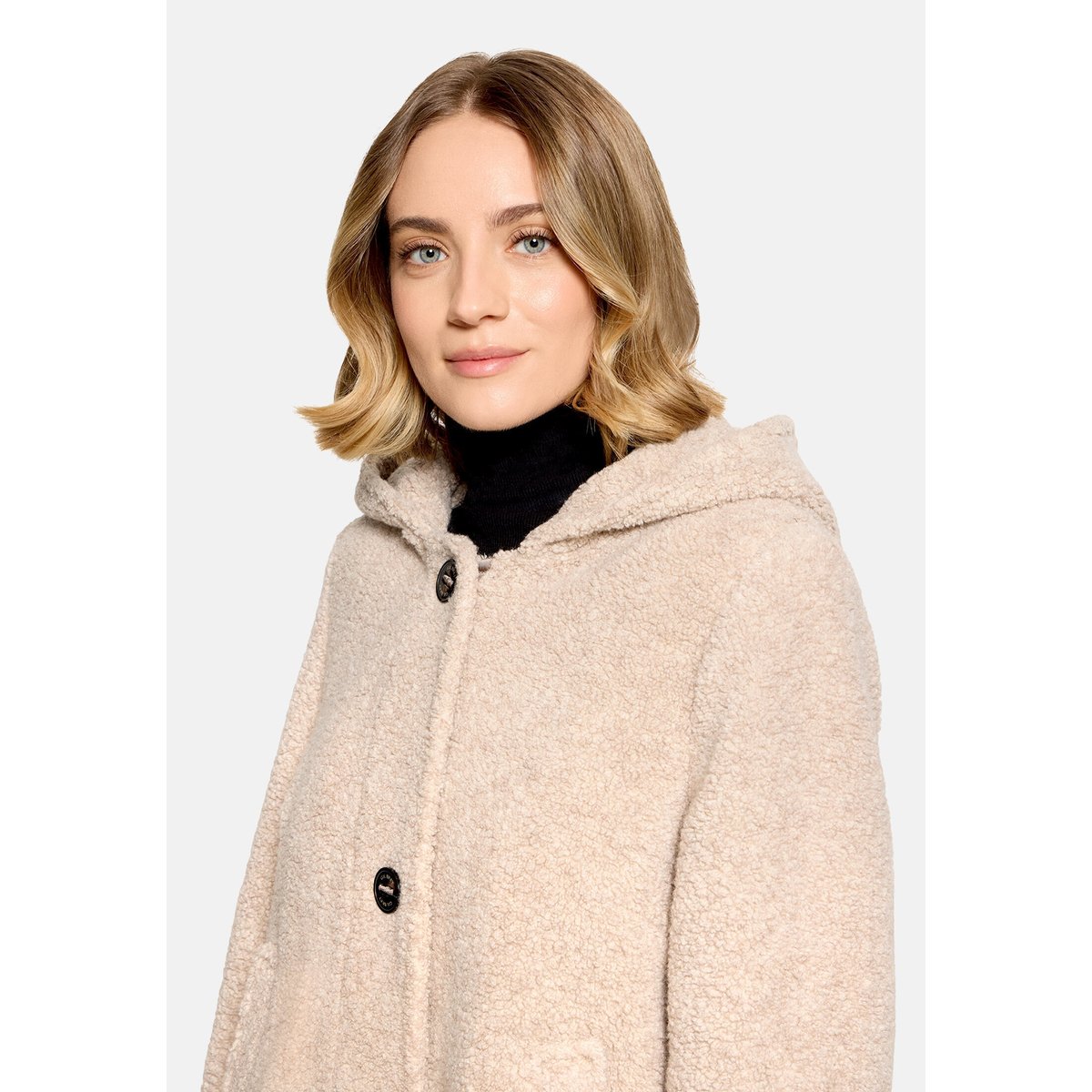 Veste en laine à capuche light sand, GIL BRET