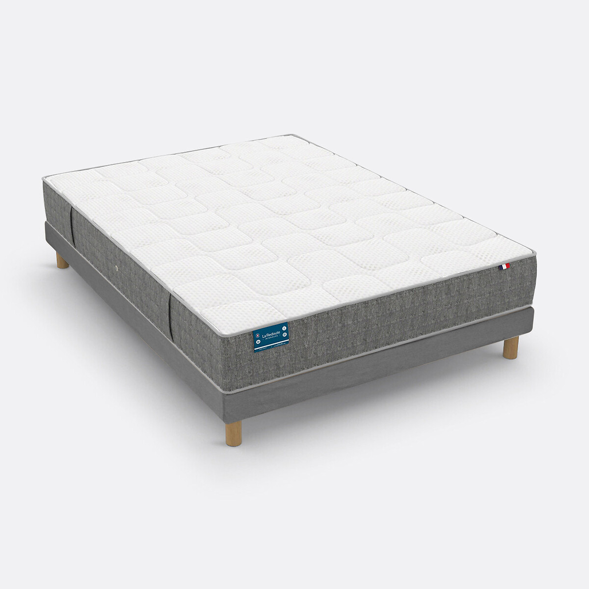 Ensemble matelas 640 ressorts, soutien ferme, accueil moelleux gris foncé, LA REDOUTE INTERIEURS