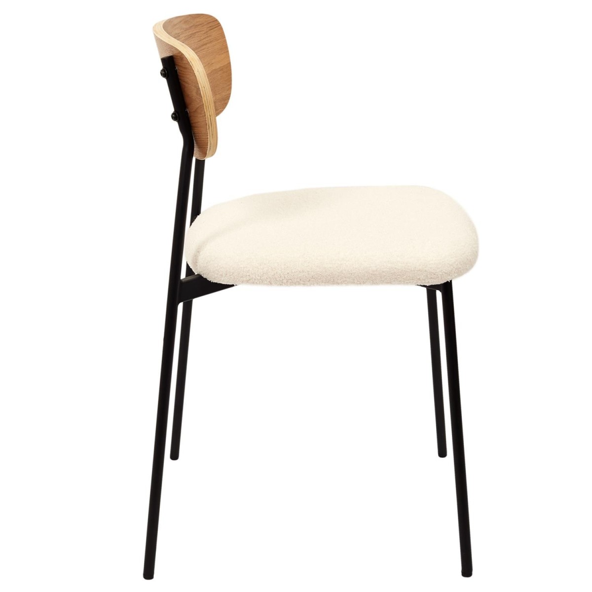 Lot de 4 Chaises en tissu écru LIVIO ecru, CALICOSY