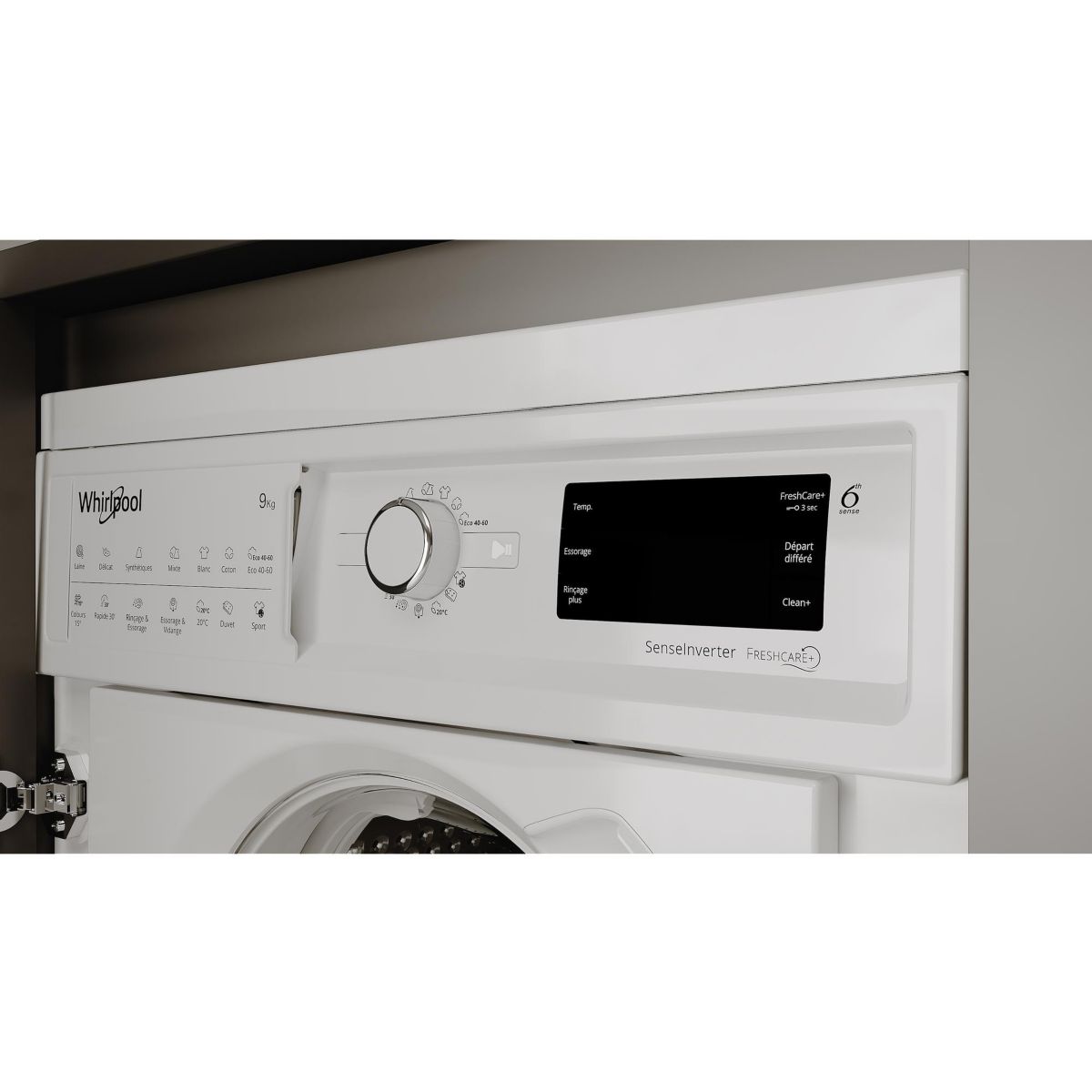 Lave linge hublot encastrable BIWMWG9146FR blanc, WHIRLPOOL