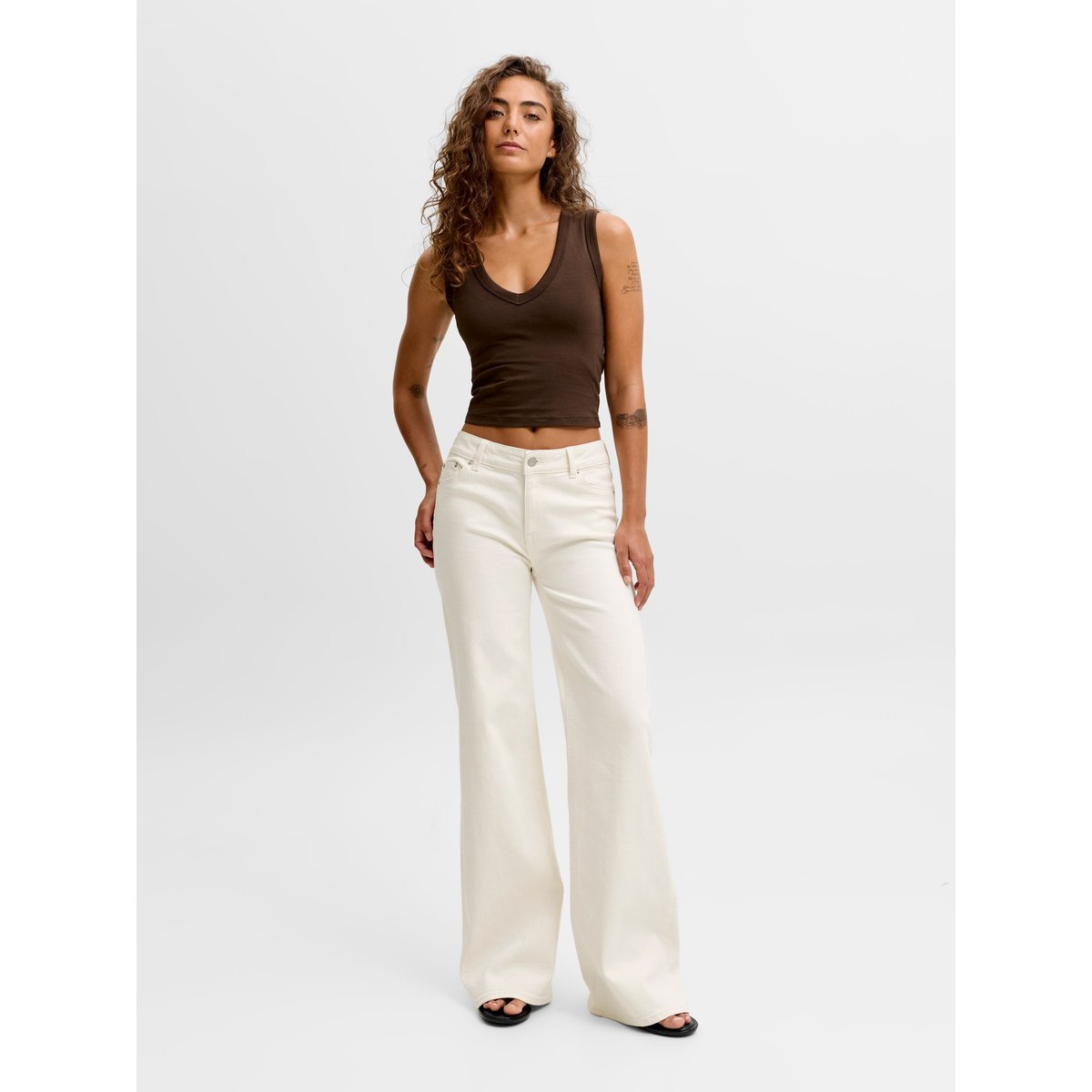 Jean Coupe Évasée white denim, JJXX