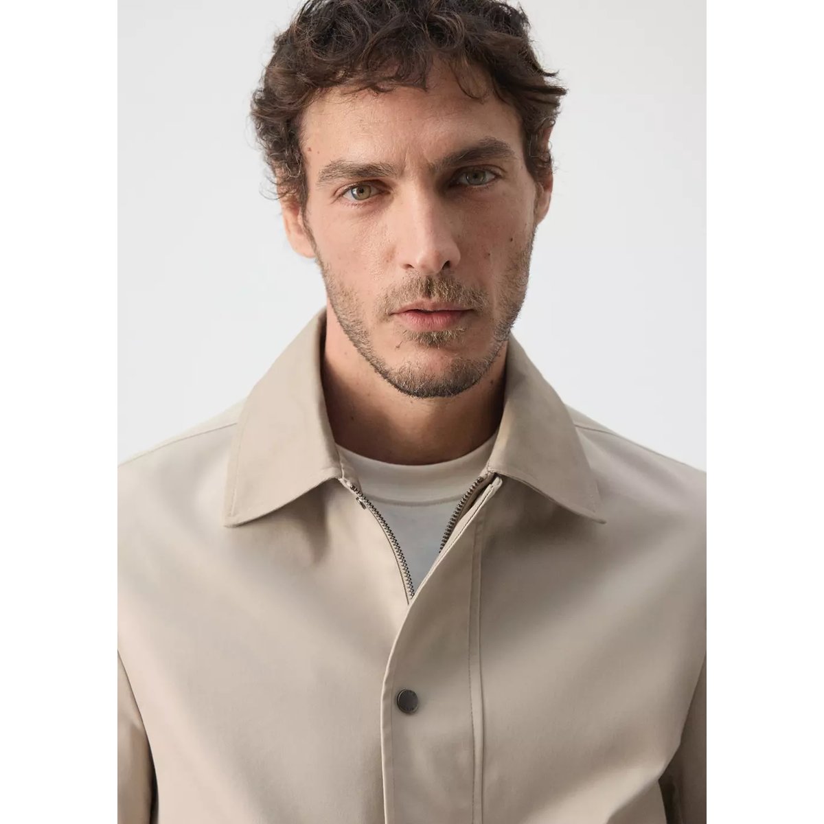 Veste imperméable à poches beige, MANGO MAN